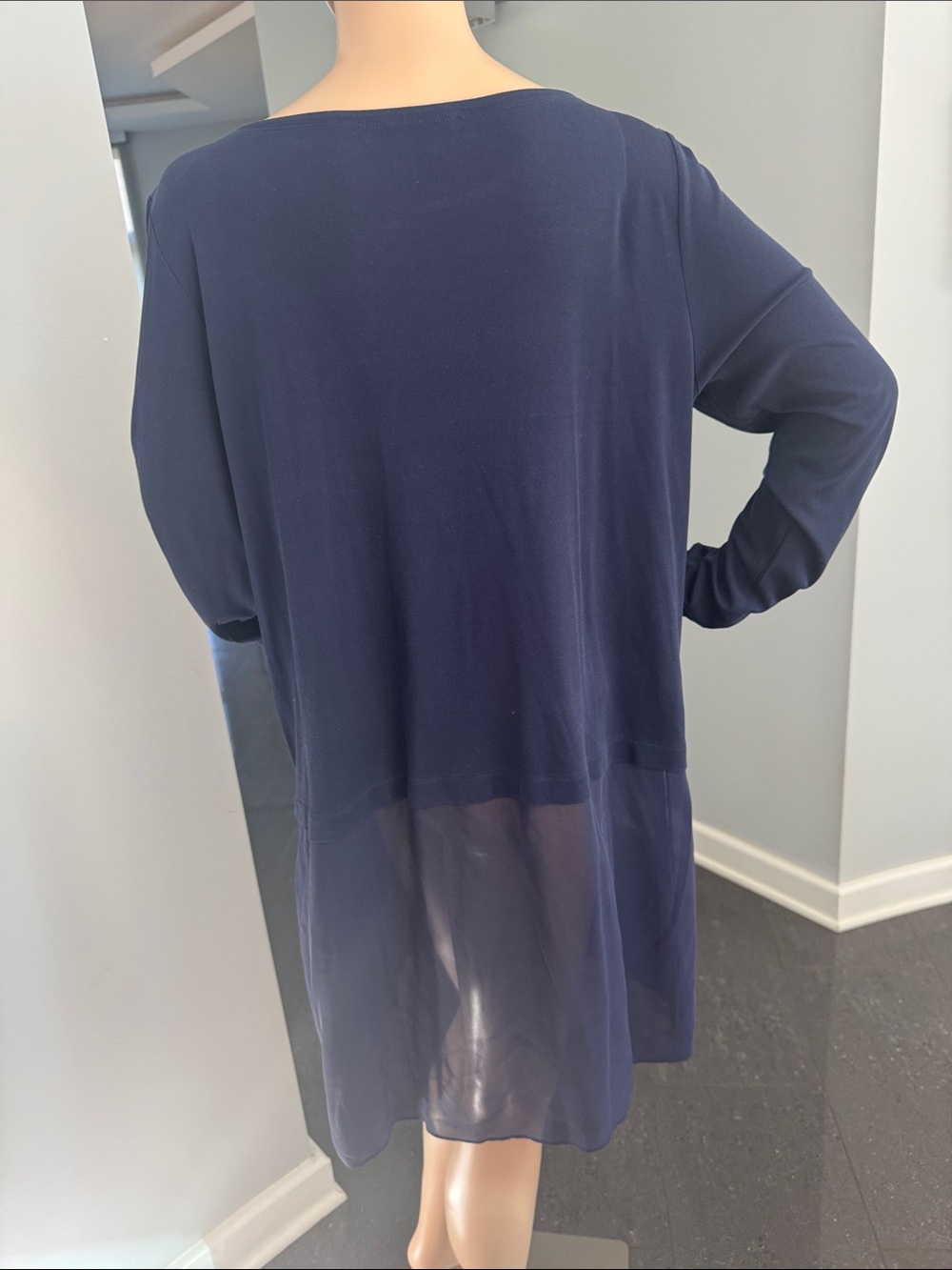 Eileen Fisher Navy Silk Tunic - Picture 4 of 7